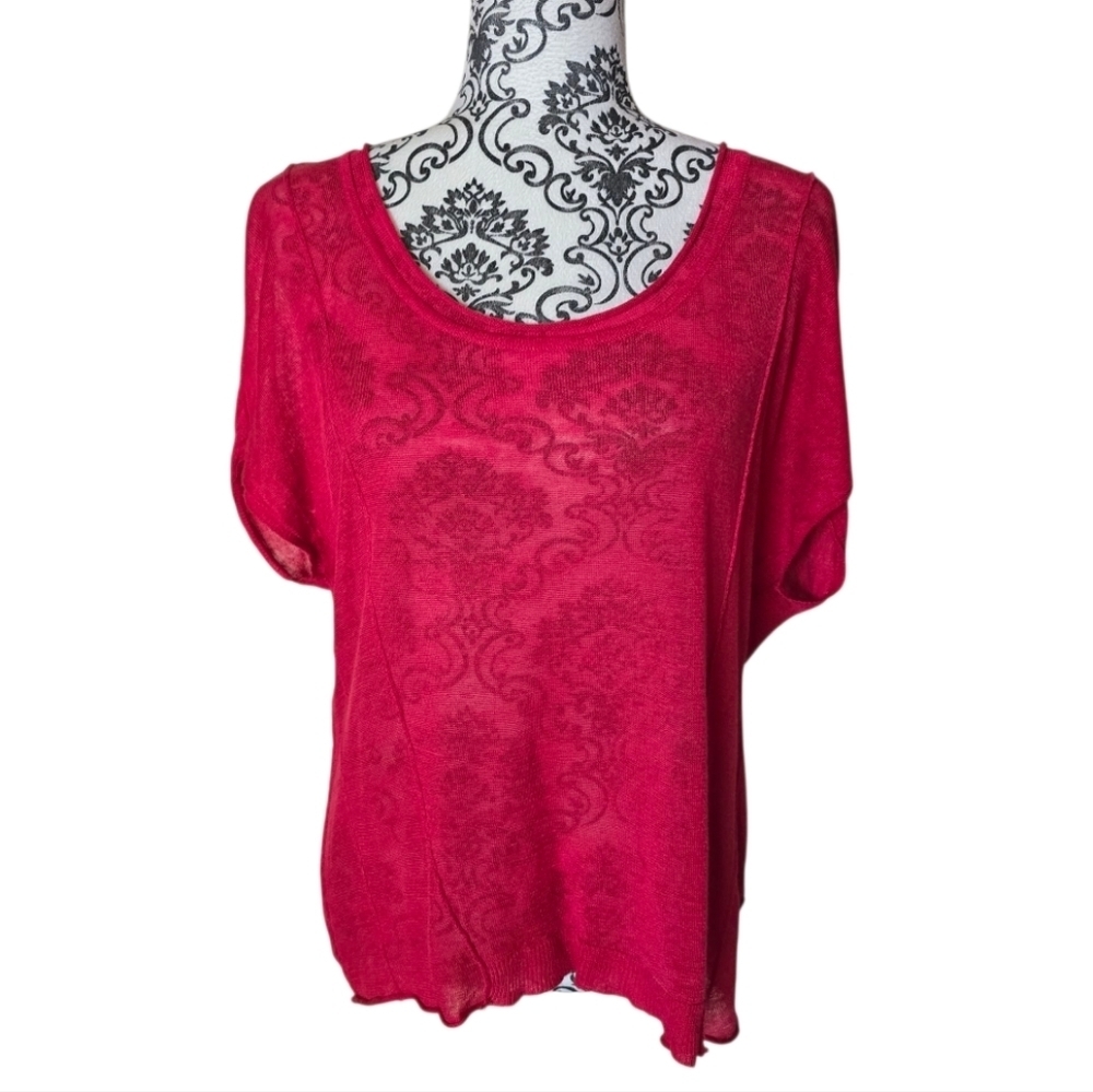 Line linen blend short sleeve lightweight sweater size medium